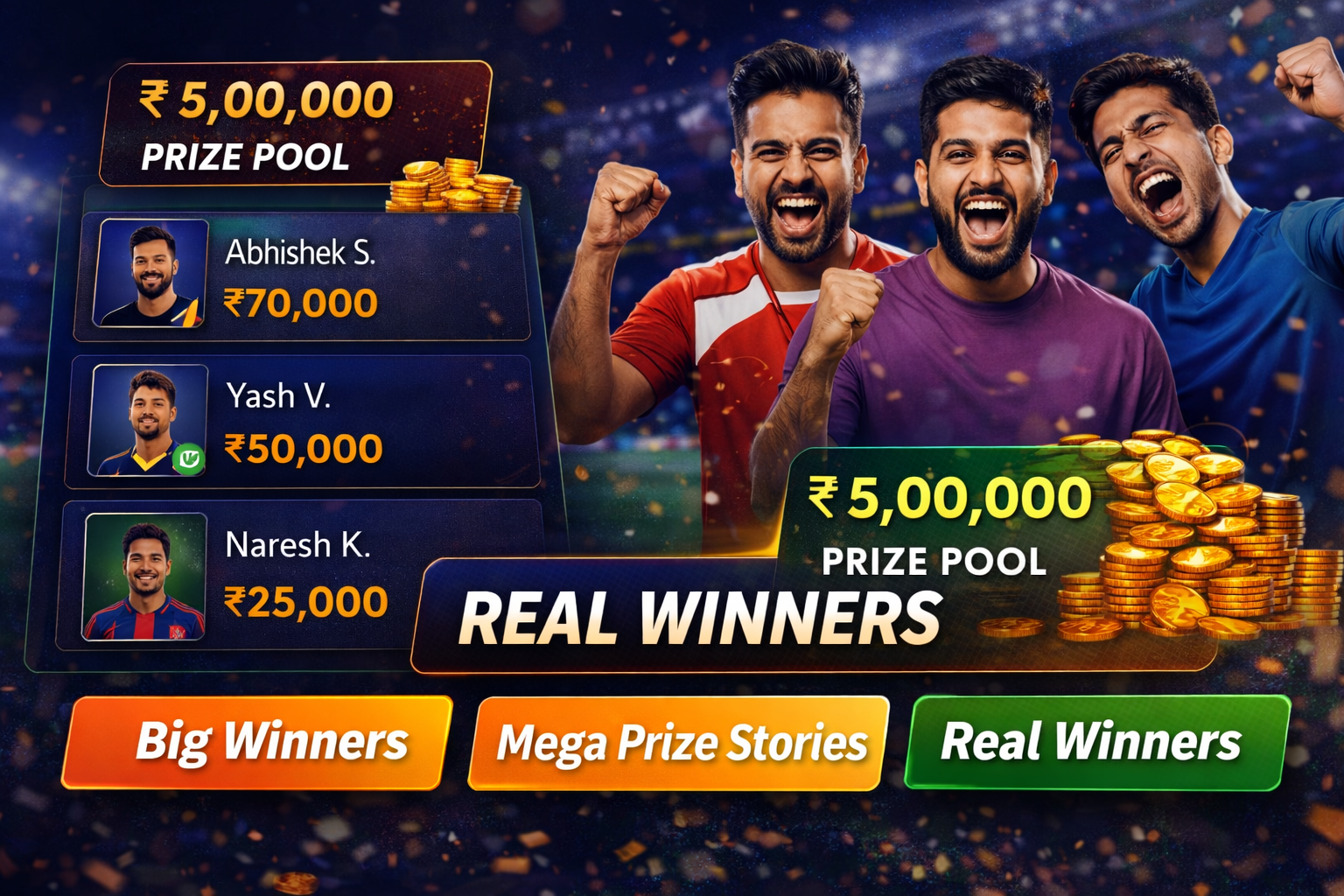 Come Club App fantasy cricket result notes