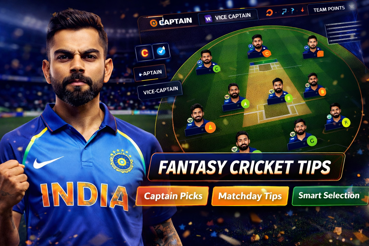 Come Club App role based fantasy cricket checklist