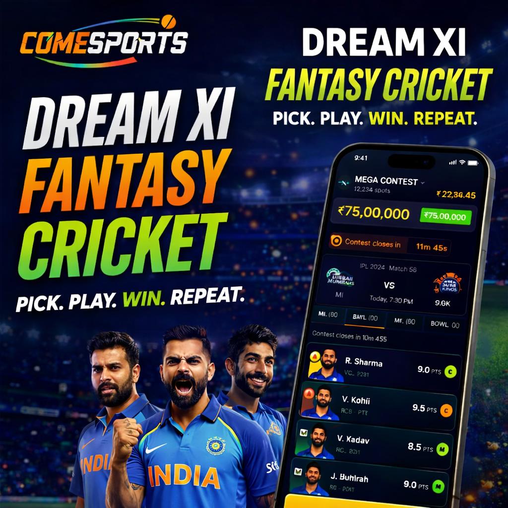 Come Club App fantasy cricket challenge visual